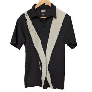 J Lindberg Black Burnout X Pattern Golf Polo Shirt